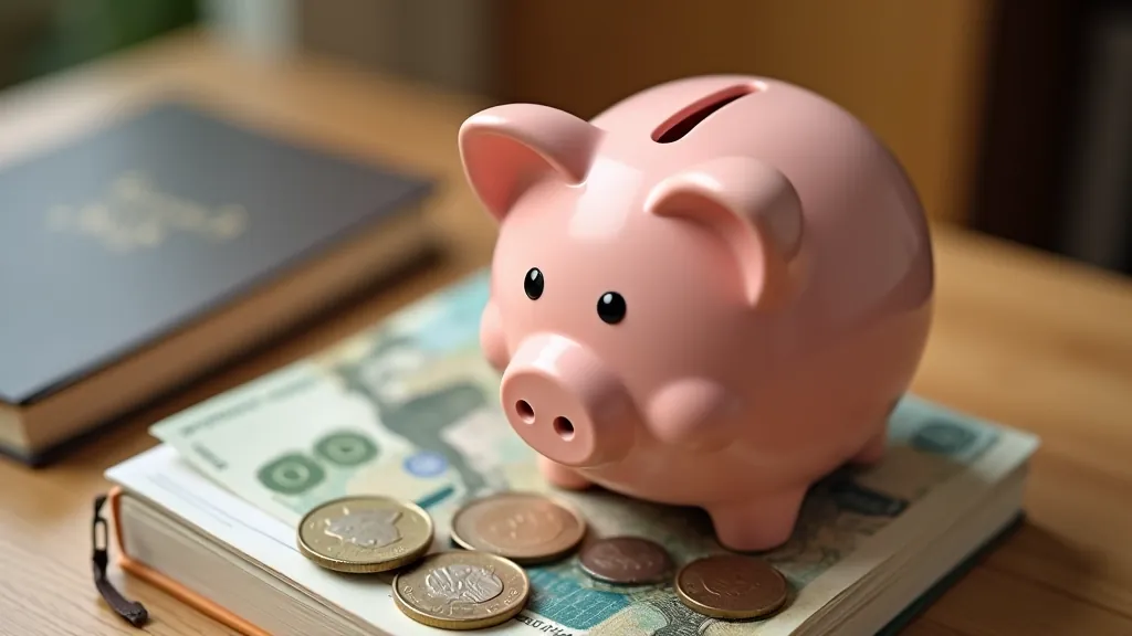 Sklenice s mincemi a papírovými penízi, spořeni a dlouhodobé investice